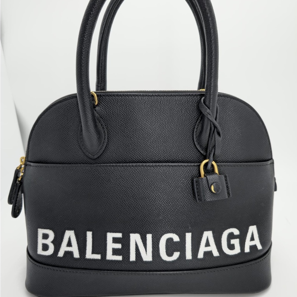 Balenciaga Black Satchel with White Logo